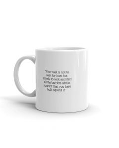 Printed Coffee Mug, Black and White Color, Inspirational Quote - Rumi