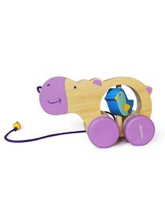 Shumee Wooden Hippo Pull Along Toy (Age 1 Years+)