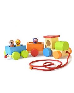 Shumee Wooden Pull Along Jungle Toy Train Set (Age 3 Years+)- Build Imagination & Gross Motor Skills