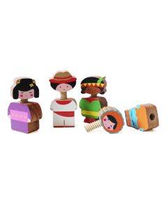 Shumee Wooden Globetrotter Twist & Turn Toy Set (2 Years+) - Set of 4