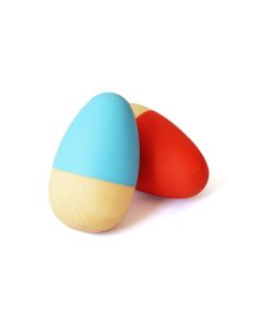 Shumee Wooden Egg Shakers (0 years+) - Set of 2 (BLUE ORANGE)