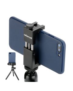 Ulanzi ST-02S Newest Aluminum Phone Tripod Mount w Cold Shoe Mount, Support Vertical and Horizontal, Universal Metal Adjustable Clamp for iPhone XS Xs Max X 8 7 Plus Samsung Huawei Android Smartphones