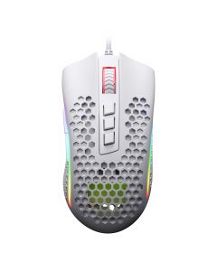 Redragon M808 Storm Lightweight RGB Gaming Mouse, 85g Ultralight Honeycomb Shell - 12,400 DPI Optical Sensor - 7 Programmable Buttons - Precise Registration - Super-Lite Cable - White