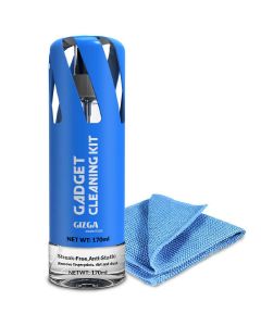 Gizga Essentials Professional Cleaning Kit for Mobile, Laptops, Cameras and Sensitive Electronics (Includes: Plush Micro-Fiber Cloth, 170ML Antibacterial Cleaning Solution)