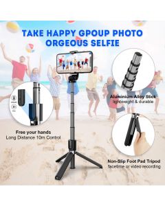 Verilux® Selfie Stick, Extendable Bluetooth Selfie Stick Tripod Phone Holder with Wireless Remote for All Smart Phones,Update Grade with Aluminum Tube More Sturdy & Lightweight